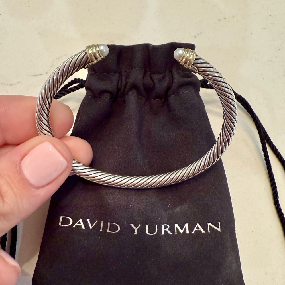David Yurman Silver and Gold Cable Bracelet